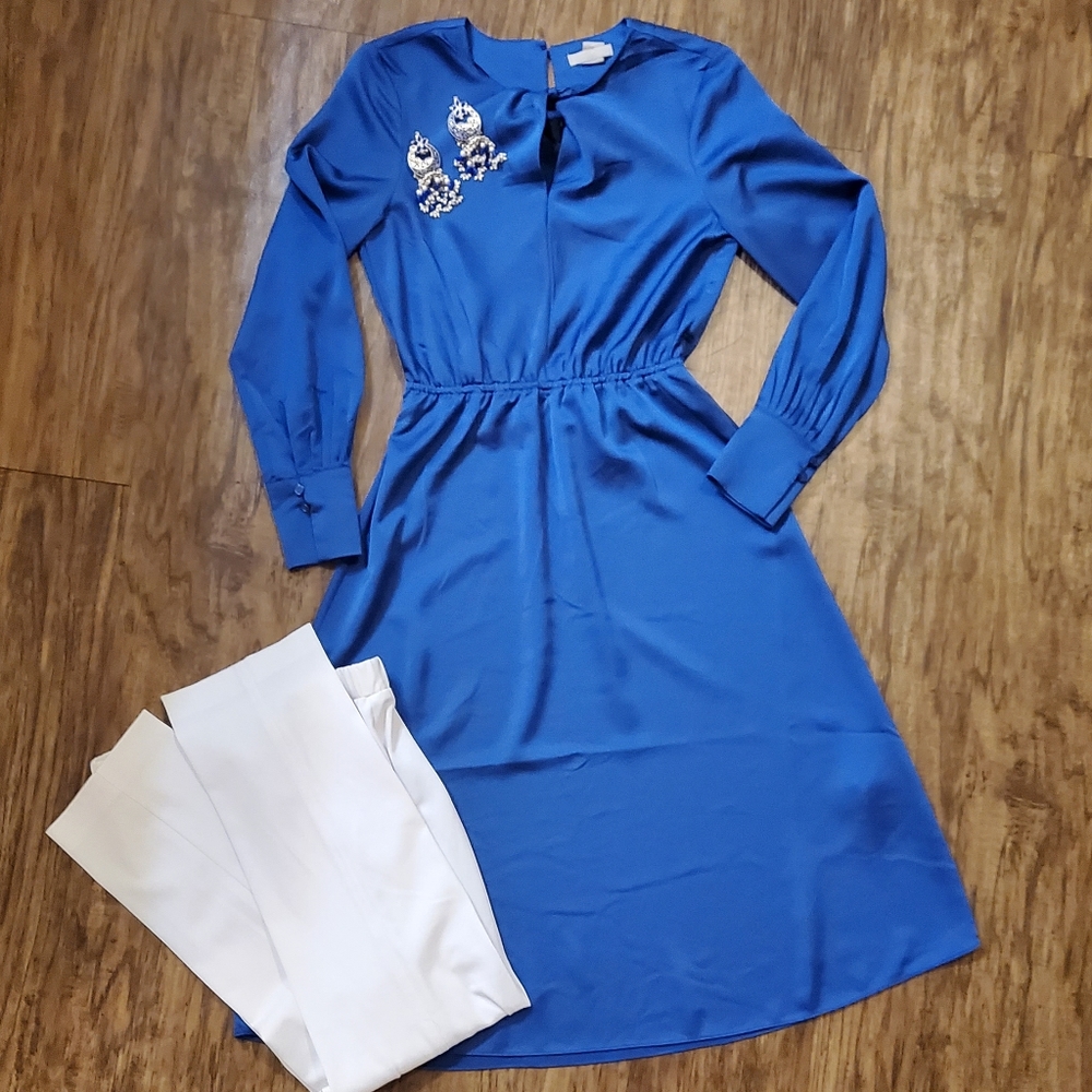 Blue long sleeve dress